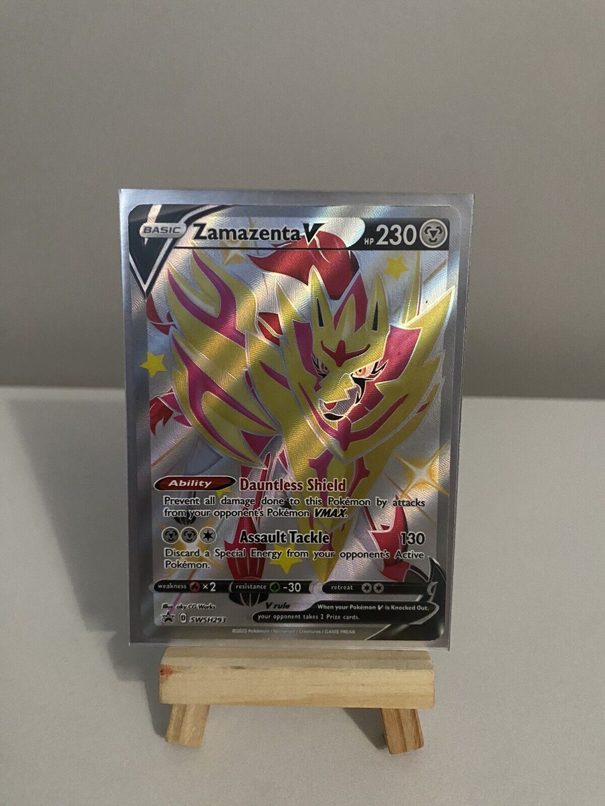 Zamazenta V Shiny Full Art Ultra Rare Foil SWSH293 Pokemon Black Star Promo  NM