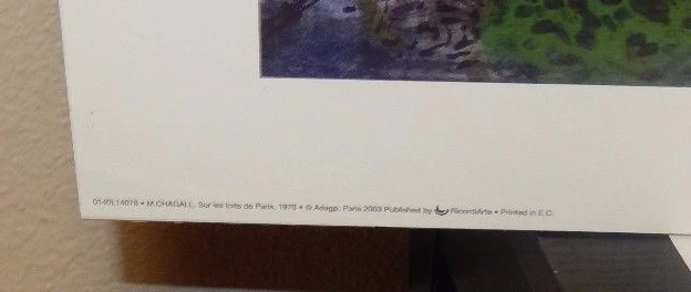 MARC CHAGALL «SUR LES TOITS DE PARIS» ЦВЕТНОЙ ПЛАКАТ - Изображение 4 из 4