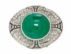 & 24.56Ct Sparkling Cz Unique Brooch Huge Cabochon Oval Shape 118.23Ct Emerald