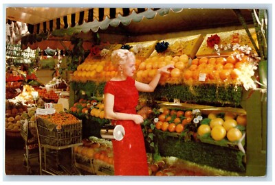 c1960 Farmers Market Morning Fresh Fruits Shop Los Angeles California ...