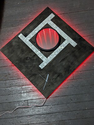  LED Infinity Mirror Wall Clock Modern Art Optical Illusion Mother Pearl Mosaic