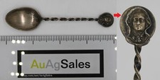 Antique Sterling Silver George Washington Bust Medallion 4" Twist Souvenir Spoon