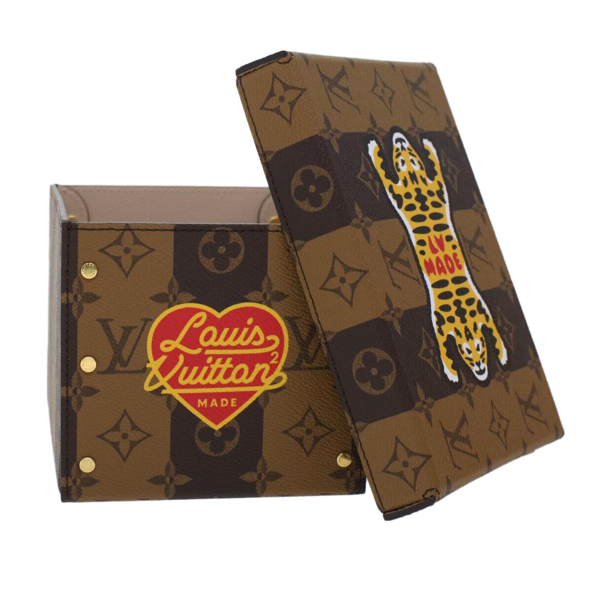 LOUIS VUITTON Stripe Tiger Cardboard Box NIGO Case Brown LOUIS VUITTON Stripe Tiger Cardboard Box NIGO Case Brown