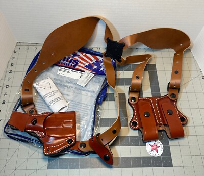 DeSantis 199TAX7X0 Triple Agent RH Leather Shoulder Holster- S&W M&P SHIELD 9/40