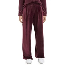 Calvin Klein Womens Velvet High Rise Comfy Wide Leg Pants Plus BHFO 6112