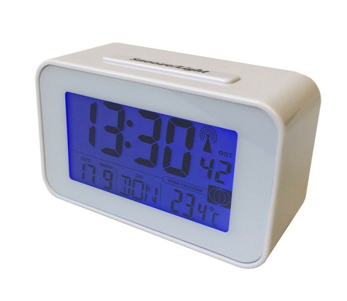 Funkuhr mit Thermometer Funkwecker wecker Tischuhr (4491-weiß) - Bild 2 von 9