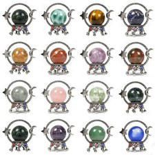 Esfera Luna Luna Superficie Textura 40mm Bola Cristal Decoración Con Soporte Corona