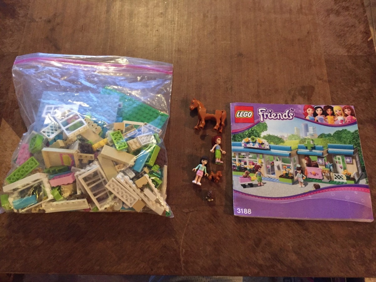 LEGO- FRIENDS- HEARTLAKE VET- 3188- 100% COMPLETE 673419165860|