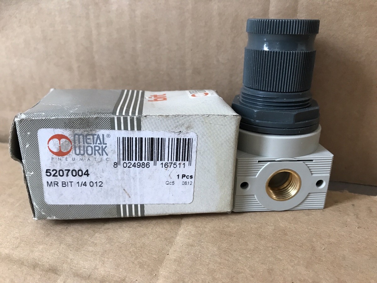 METAL WORK PNEUMATIC 5207004 MR BIT 1/4 0-12 Micro-Regulator 