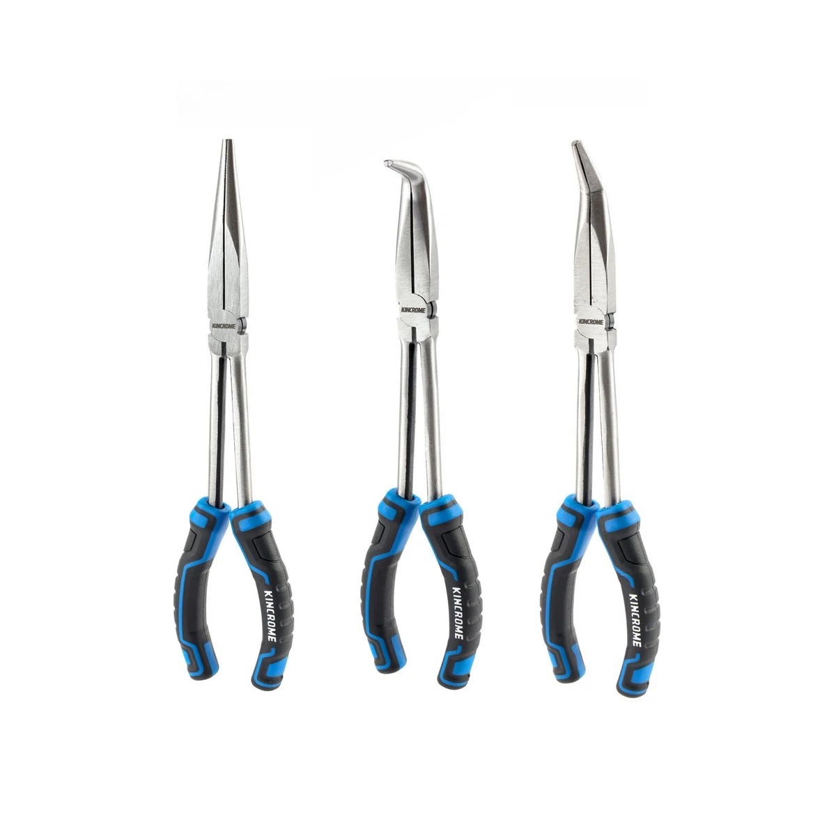 Kincrome 3PC 275 mm Long Reach Plier Set Straight 45° & 90° Bent Pliers K4254