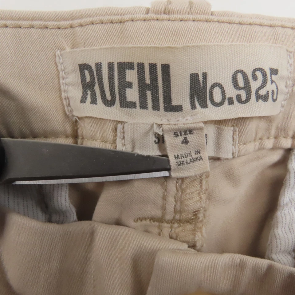 Pantalones Cortos Ruehl Mujer Talla 33 No 925 Tiro Bajo Beige Informales Bolsillos Foto 2 de 4