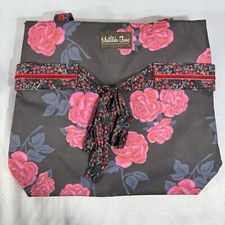 MATILDA JANE Floral Tote Bag 12 x 15 x 4 Double Strap Bow Handbag