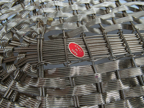 VTG Metal Woven Oval Wicker Look Basket Italy 14 3/4 X 12 X 3 1/2 - Picture 7 of 7