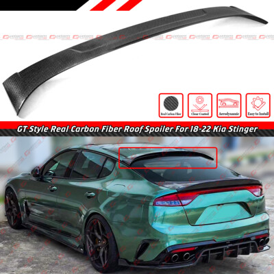 #ad FOR 2018 2023 KIA STINGER GT STYLE REAL CARBON FIBER REAR ROOF TOP SPOILER WING $142.99