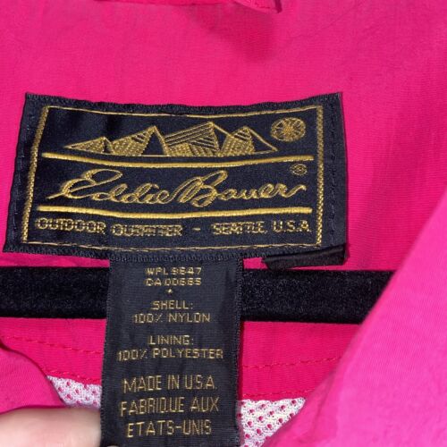 Vintage 90s Eddie Bauer Pink Full Zip Windbreaker Jacket Womens Size L - Picture 2 of 6