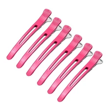 Hair Clips for Styling 6Pack, No-Slip Silicone Sectioning Clips - Plastic Hai...