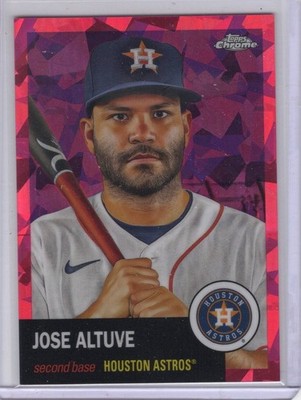 2022 Topps Chrome Platinum Red Atomic Refractor 62/100 Jose Altuve #123 Astros