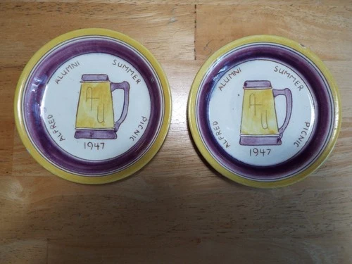 Stangl 1947 Alford University Alumni Summer Picnic" RARE" Coasters 5"  {2}