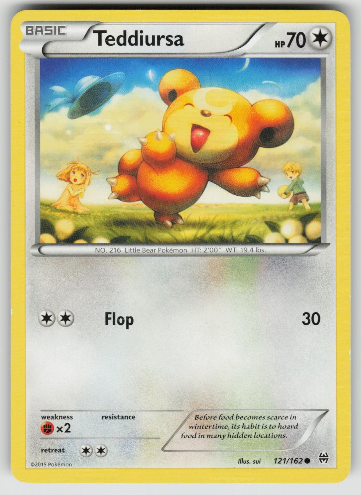 Teddiursa 121/162 Common BREAKthrough Pokemon Near Mint