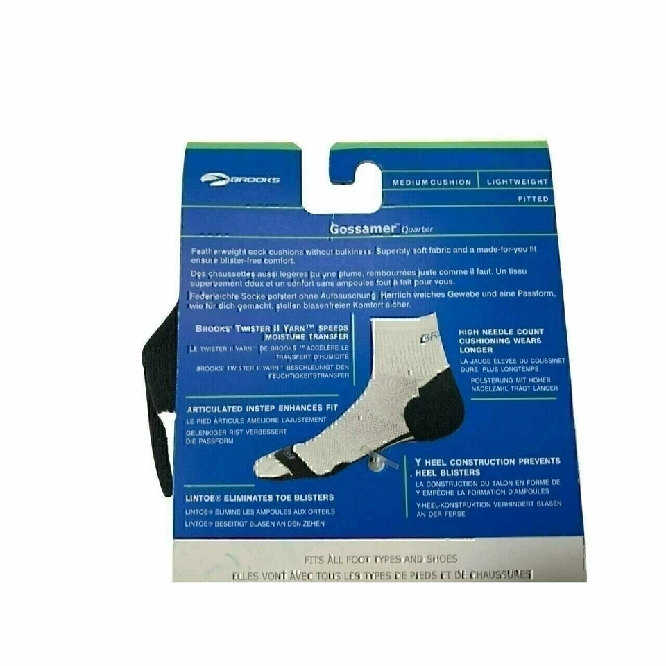 Brooks Gossamer Quarter length Running Sock Med Cushioning Large (W11+, M10-12) - Image 4 of 4
