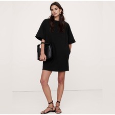 Banana Republic Black Boxy Cotton T-Shirt Dress NWT Size XS Petite