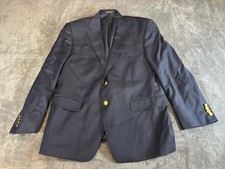 Vintage Lauren Ralph Lauren 100 Wool Navy Blazer 44S Gold Crest Buttons Jacket
