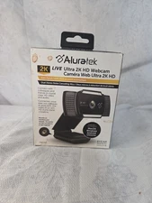 Aluratek 2K HD Webcam with Dual Stereo Noise Cancelling Mics, Auto Focus New