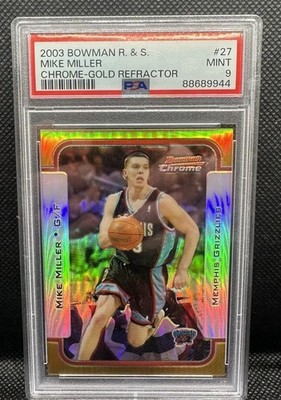 2003 Bowman Chrome MIKE MILLER GOLD REFRACTOR R & S - #37/50 PSA 9!  Rare! Pop 3