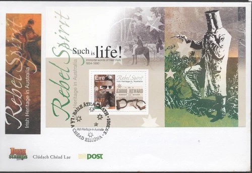 Ireland 2001 Irish Heritage in Australia - Ned Kelly Mini Sheet FDC