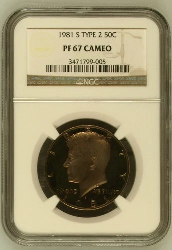 1981 S Type 2 Clad Kennedy Proof Half Dollar 50c Coin NGC Certified PF67 Cameo