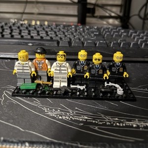 LEGO CITY Police Minifigures – Police Officer, Prisoner, Custom Accessories 