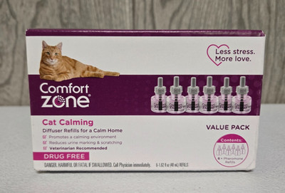 COMFORT ZONE 6 Pack  Multi Cat Calming Diffuser Refill, Calming Pheromone