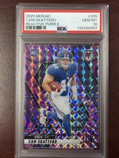 2025 Mosaic #305 Cam Skattebo Reactive Purple RC - Giants Rookie - PSA 10