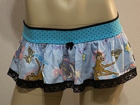 Bambi Blue Sexy Ruffle Mini Skirt Lingerie Rave Exotic Dancer Stripper EDM Goth