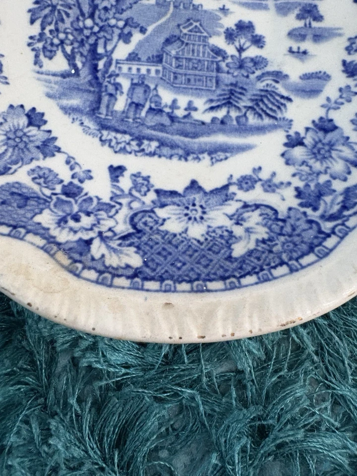 Vintage Seaforth Woods & Son Blue & White Plate - Image 2 of 4