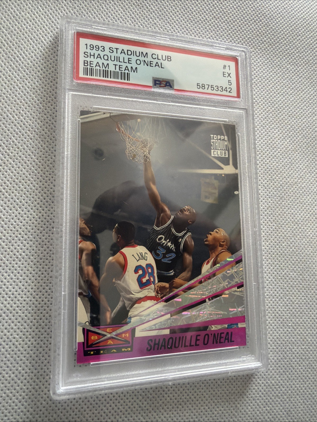 Shaquille O’Neal 1993 Stadium Club Beam Team #1 - PSA 5 view 4