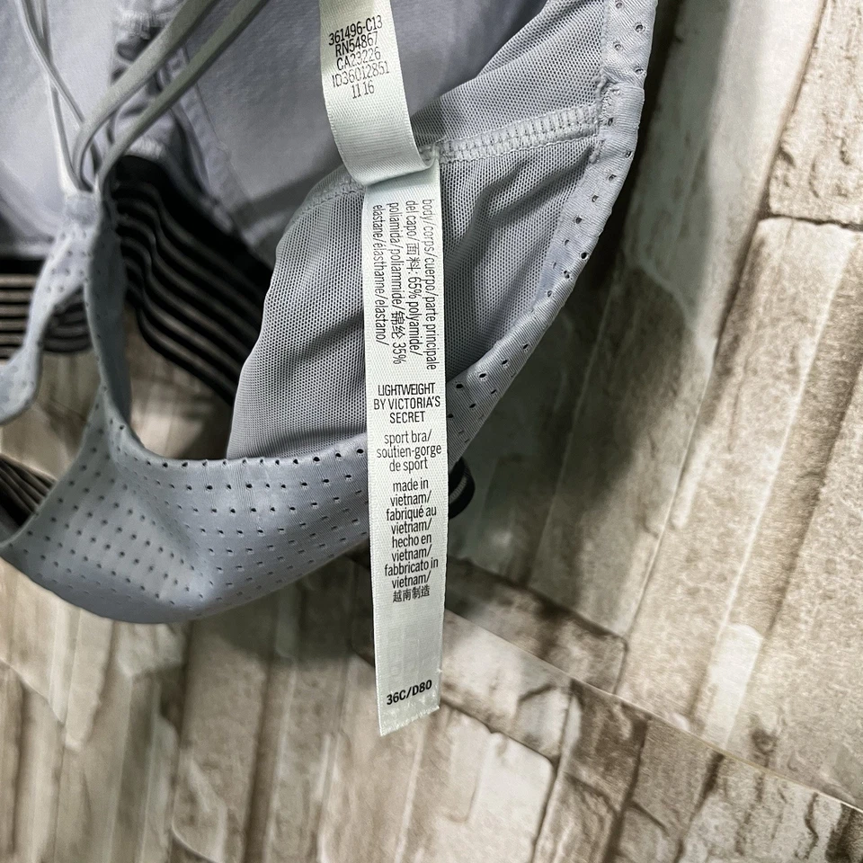 VSX Victoria's Secret Lightweight Sport Bra 36C Crossback Activewear Gray - Image 4 of 4