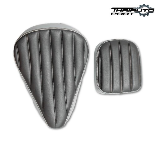 SET PILLION RIDER SEAT SORT GREY LEATHER CUSTOM FOR HONDA C125 SUPER CUB 18-23 - Picture 4 of 9