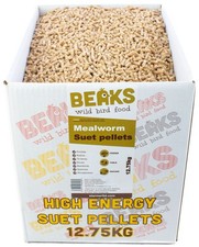 Mealworm high energy premium suet pellets for wild garden bird feeding 12.75kg