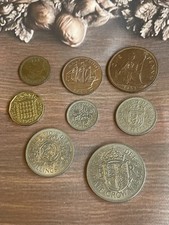 Queen Elizabeth II Coins Farthing to Half Crown 1950’s/1960’s 8 In Total