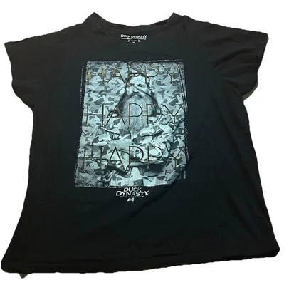 Women’s Duck Dynasty Si Robertson T-Shirt 2X Black Happy Graphic 2013 A&E - Image 1 of 3