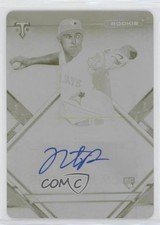 2021 Topps Triple Threads Rookie Printing Plate Yellow 1/1 Nate Pearson Auto 7c5