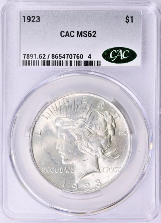 1923 Year Grade MS 62 Peace US Dollars (1921-1935) for sale | eBay