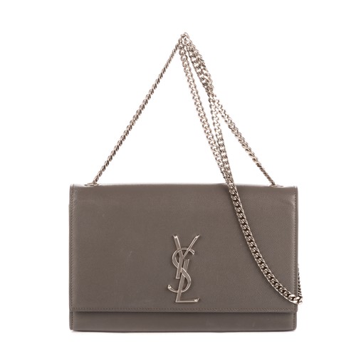 Yves Saint Laurent Grey Medium Kate Shoulder Bag Grain de Poudre Leather