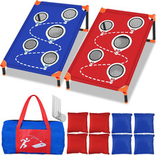 Portable Cornhole Board Set with 8 Bean Bags Corn Hole Toss Game Cornhole Games