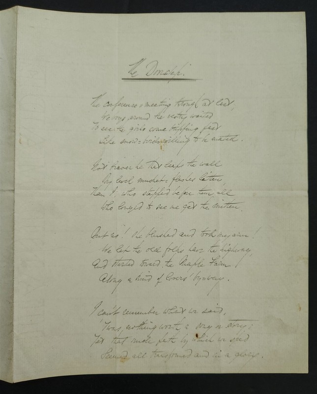 antique HANDWRITTEN POEM autograph EDMUND C STEDMAN american poet THE DOORSTEP