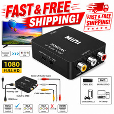 1080P HDMI to RCA AV CVBS 3RCA Video Audio Converter Adapter HDTV DVD TV