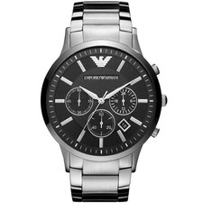 Image of Emporio Armani AR2460 Renato Men's Large Silver Watch