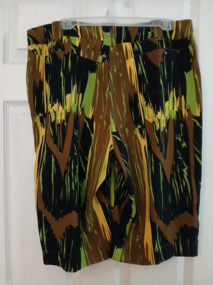 Jamie Sadock Classic Shorts Bermuda Size 14 Colorful Yellow Brown Green - Image 4 of 4