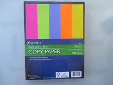 Esselte Ampad 19615 Copy Paper Bright Colors 24 lb. 8 1/2" x 11" 5 Colors 100 ..